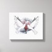Doves in Love Canvas Afdruk (Voorkant)