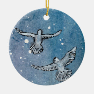 Doves keramisch siermiddel ornament