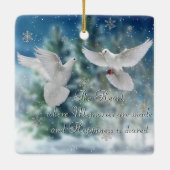 Doves kerstversiering keramisch ornament (Achterkant)