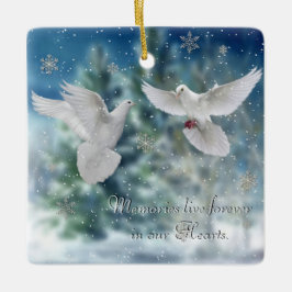 Doves kerstversiering keramisch ornament