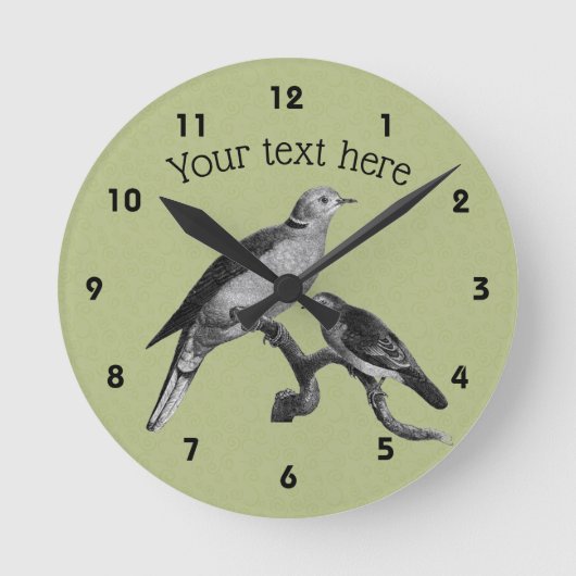 Doves  Kunst Pesonalized   Ronde Klok (Voorkant)