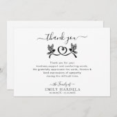 Doves Love Funeral Script Dankuwel Bedankkaart (Voorkant / Achterkant)