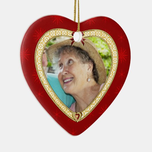 Doves Memorial Heart Custom Photo Ornament (Rechts)