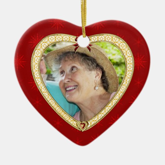 Doves Memorial Heart Custom Photo Ornament (Voorkant)