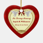 Doves Memorial Heart Custom Photo Ornament (Achterkant)