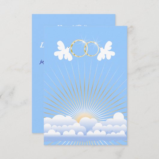 Doves met de Aangepaste Uitnodiging van de Rings v (Voorkant / Achterkant)