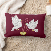 Doves of Love Personalize Lumbar Pillow Kussen (Deken)