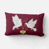Doves of Love Personalize Lumbar Pillow Kussen (Achterkant)