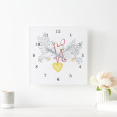 Doves Of Love Vierkante Klok (Huis)