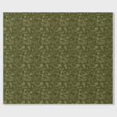 Doves of Peace Green Shimmer Gold Foil Floral Cadeaupapier (Vlak)