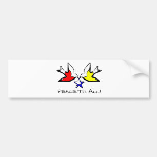 Doves of peace - modern Christelijk design Bumpersticker