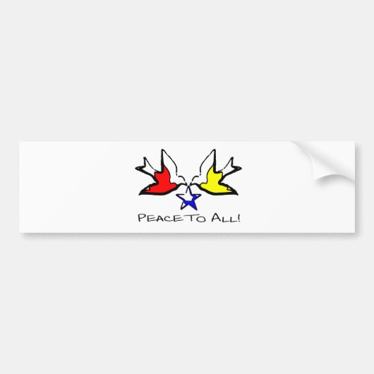 Doves of peace - modern Christelijk design Bumpersticker (Voorkant)