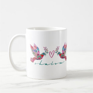 Doves of Peace (Shalom) White Coffee Mug Koffiemok