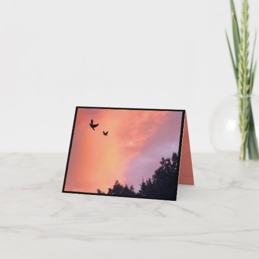 Doves op zonsondergang Bedankt (Voorkant)