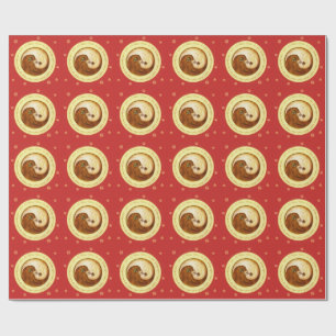 Doves Peace & Harmony inpakpapier op rood