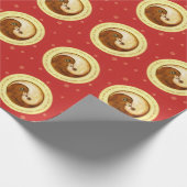 Doves Peace & Harmony inpakpapier op rood (Hoek)