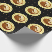 Doves Peace & Harmony inpakpapier op zwart (Hoek)