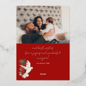 Doves Peace on Earth real Folie Feestdagenkaart (Achterkant)