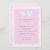 Doves Religieuze Uitnodiging Roze (Voorkant / Achterkant)