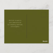 Doves Rings Olijfgroen Bourgogne Geel Boog Briefkaart (Achterkant)