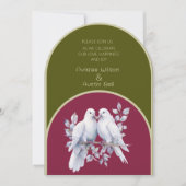 Doves Rings Olijfgroen Bourgogne Geel Boog Kaart (Voorkant)