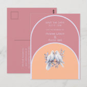 Doves Rings Peach Fuzz Dusty Roze Lavendel Boog Briefkaart (Voorkant / Achterkant)