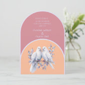 Doves Rings Stoffige Roze Perzik Fuzz Lavendel Boo Kaart (Staand voorkant)