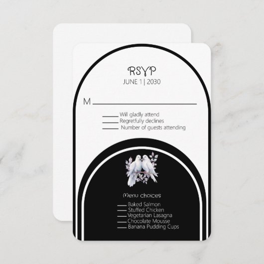 Doves Rings Zwart-wit gebogen (Voorkant / Achterkant)