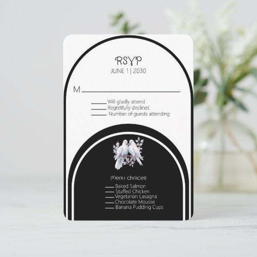 Doves Rings Zwart-wit gebogen (Staand voorkant)