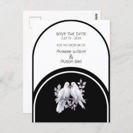 Doves Rings Zwart-wit gebogen Briefkaart