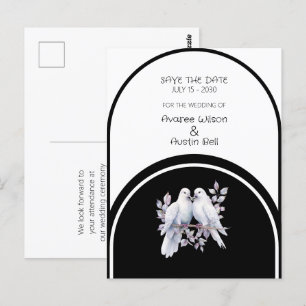 Doves Rings Zwart-wit gebogen Briefkaart