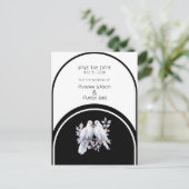 Doves Rings Zwart-wit gebogen Briefkaart (Staand voorkant)