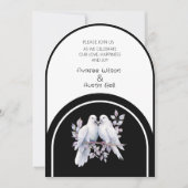 Doves Rings Zwart-wit gebogen Kaart (Voorkant)