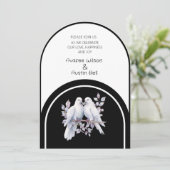 Doves Rings Zwart-wit gebogen Kaart (Staand voorkant)