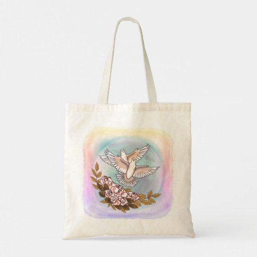 Doves Rozen canvas tas (Achterkant)