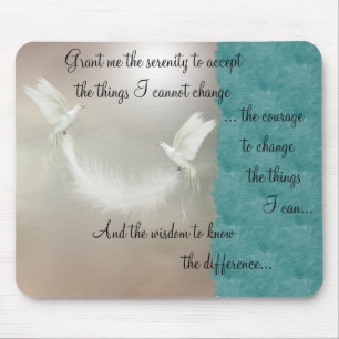 Doves Serenity Prayer Mousepad ~ Gold Muismat