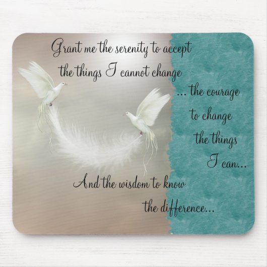 Doves Serenity Prayer Mousepad ~ Gold Muismat (Voorkant)