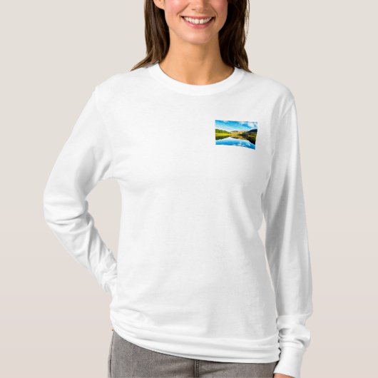 Dovestone Reservoir in de winter Basic Dark T-Shir T-shirt (Voorkant)