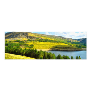 Dovestone Reservoir in de zomerzon Foto Afdruk