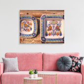 Dovingspatroon op gewoon poster canvas afdruk (Insitu (Woonkamer))