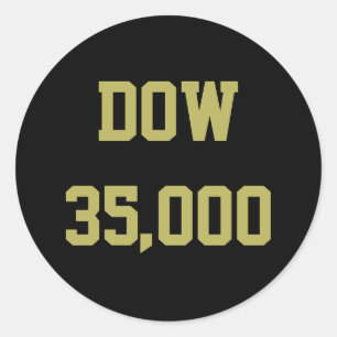 Dow 35000 Stock Market Classic Round S Ronde Sticker
