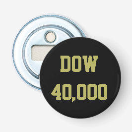 Dow 40000 beurs viering button flesopener