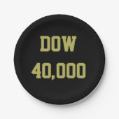 Dow 40000 beurs viering papieren bordje (Voorkant)