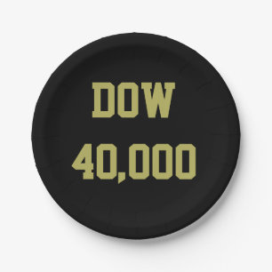 Dow 40000 beurs viering papieren bordje