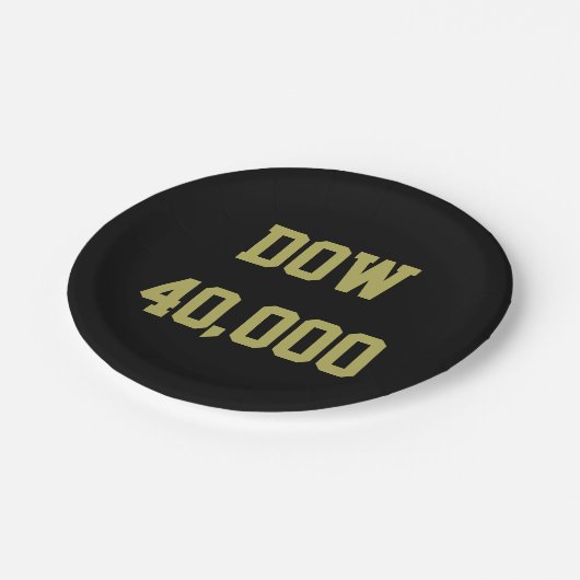 Dow 40000 beurs viering papieren bordje (Gekanteld)