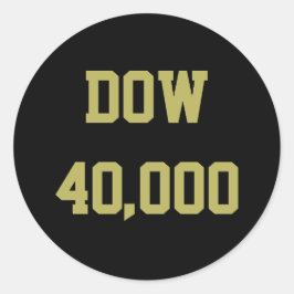 Dow 40000 beurs viering ronde sticker