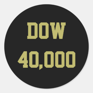 Dow 40000 beurs viering ronde sticker