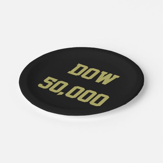 Dow 50.000 beursviering papieren bordje (Gekanteld)