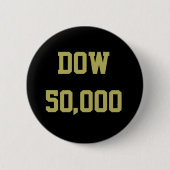 Dow 50.000 beursviering ronde button 5,7 cm (Voorkant)