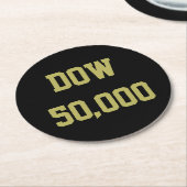 Dow 50.000 beursviering ronde kartonnen onderzetter (Gebogen)